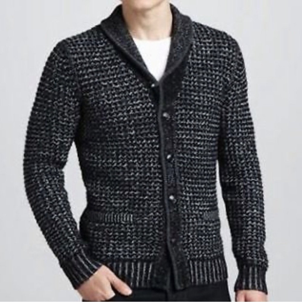 Rag Bone Neiman Marcus Target Sweater Mens Small Cardigan Wool Blend Gray Sz S
